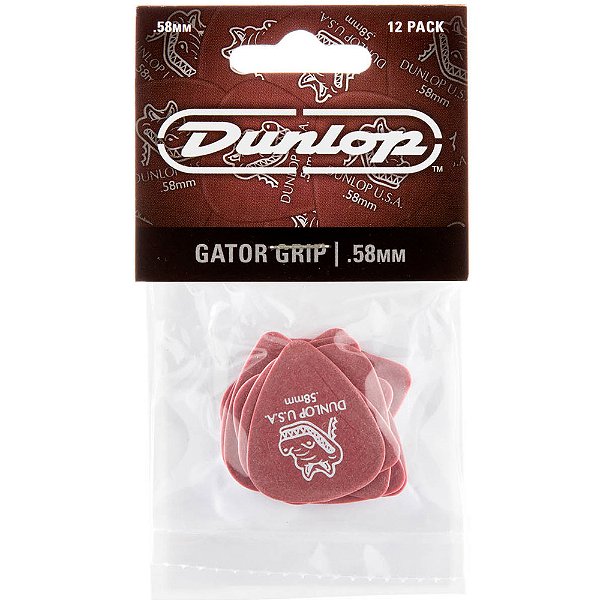 Palheta Dunlop 417P058 Gator Grip 0.58mm - 12 unidades