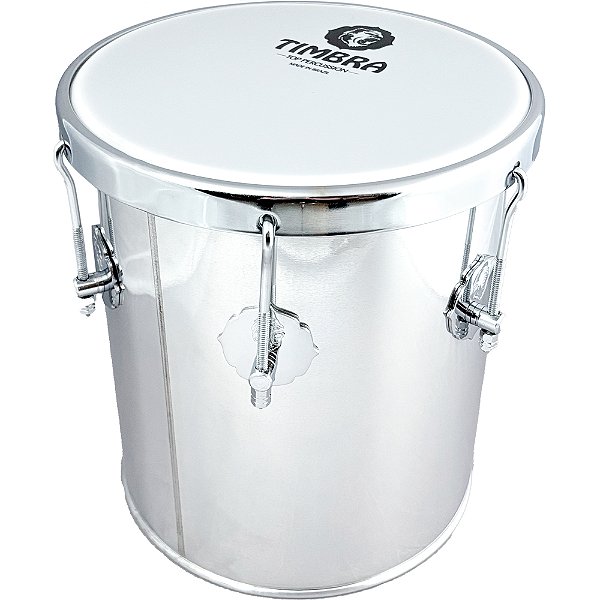 Repique de Mão 10" x 30cm Alumínio c/ Aro Cromado Pele Leitosa Timbra 8228