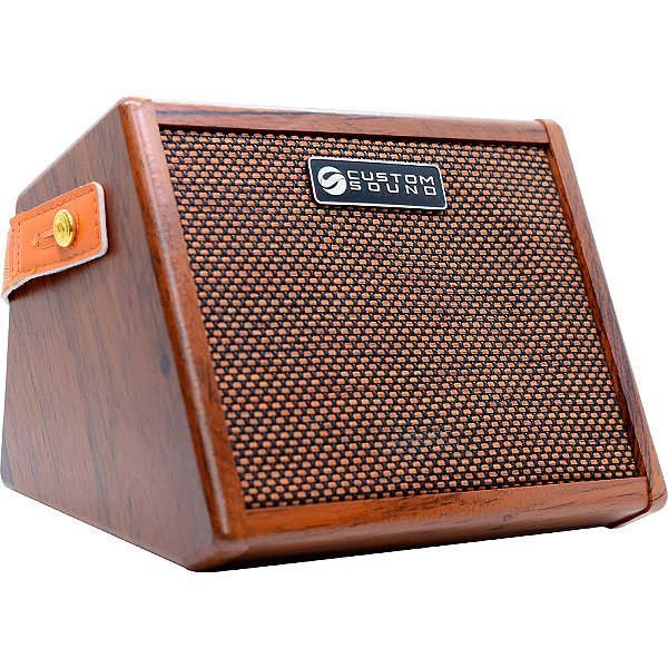 Mini Amplificador Portátil para Violão Custom Sound MINI 15 - bateria - bluetooth - 2 entradas