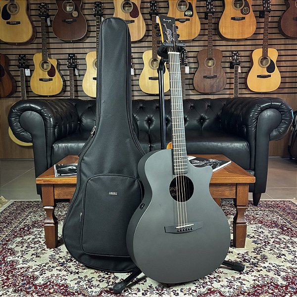 Violão Seizi Smart Studio Black - Aço Eletroacústico c/ Efeitos e Bag