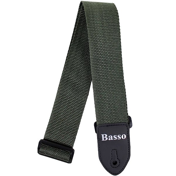 Correia Basso NY 12 Vibrant Strap Nylon Verde Militar 5cm p/ Guitarra e Baixo