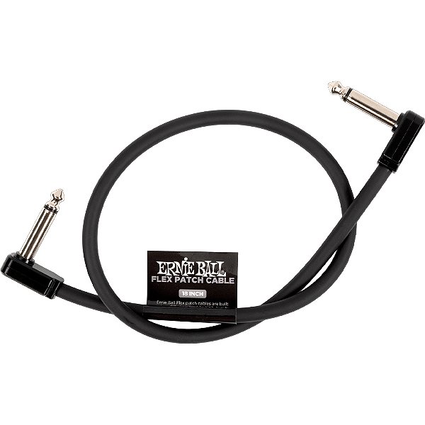 Cabo para Pedal Ernie Ball 6441 Flex Patch 45cm Preto - unidade - P10 x P10 L-L