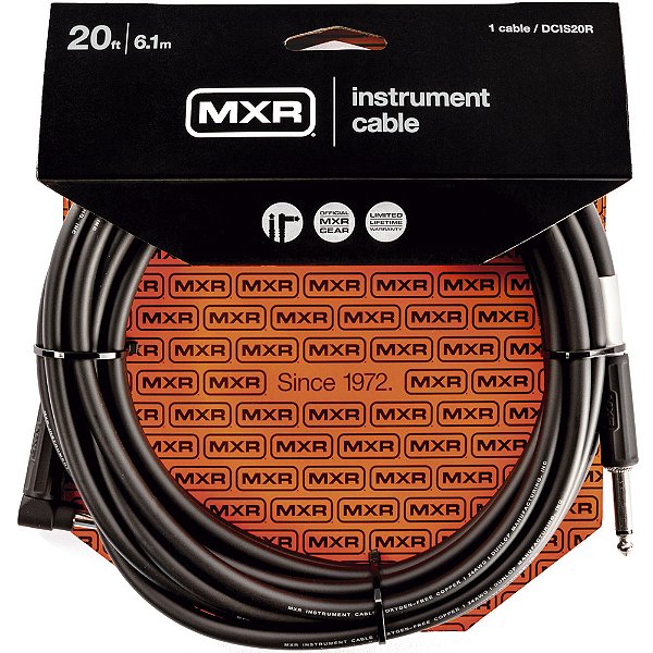 Cabo para Instrumento MXR 6,0m Standard DCIS20R - P10-P10 - Reto-L - Preto