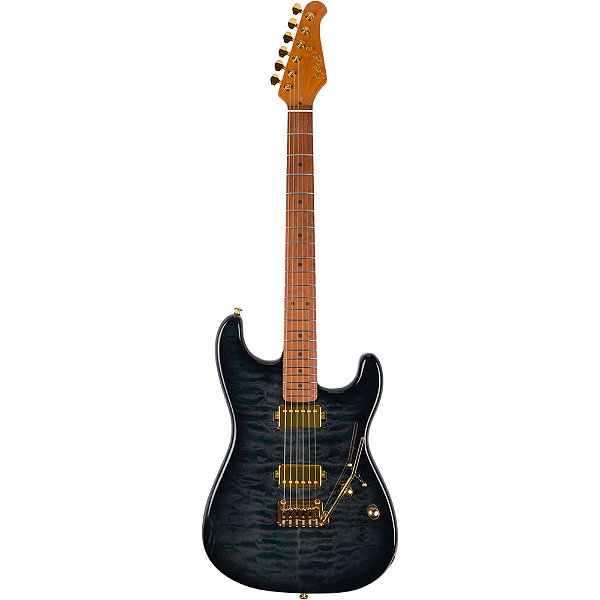 Guitarra Seizi Vintage Ronin Plus Quilted Transparent Black Gold c/ Bag