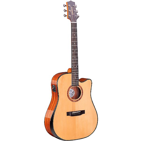 Violão Waldman DCEX-1841 N Folk Cutaway Solid Spruce Natural - c/ Bag