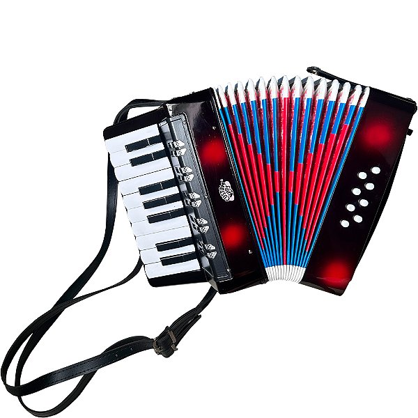Acordeon Infantil Custom Kids Preto - 17 teclas 8 baixos - Sanfona - CKAC 17 - BK