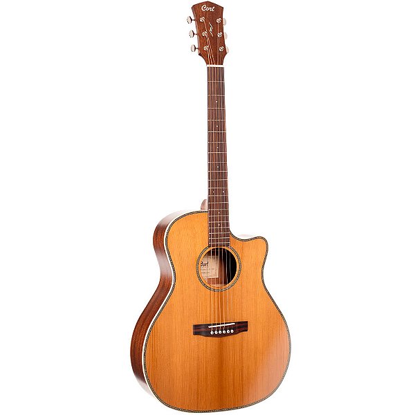 Violão Cort Essence GA4 Natural Semi Gloss Solid Spruce Grand Auditorium Cutaway - ES GA4 NSG