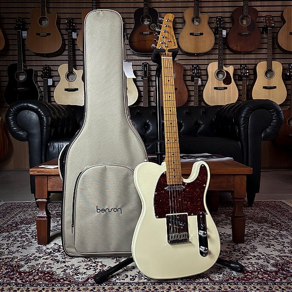 Guitarra Benson Tele Hardy Series 904 Olympic White Chrome - T 904 M OW/TT - c/ bag