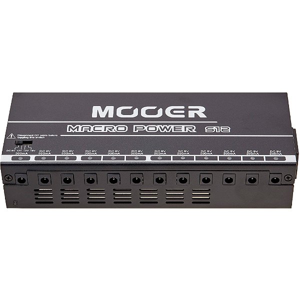 Fonte p/ Pedais Mooer Macro Power S12 - 3400mA - 12 pedais - 9V 12V 15V 18V - MPS12