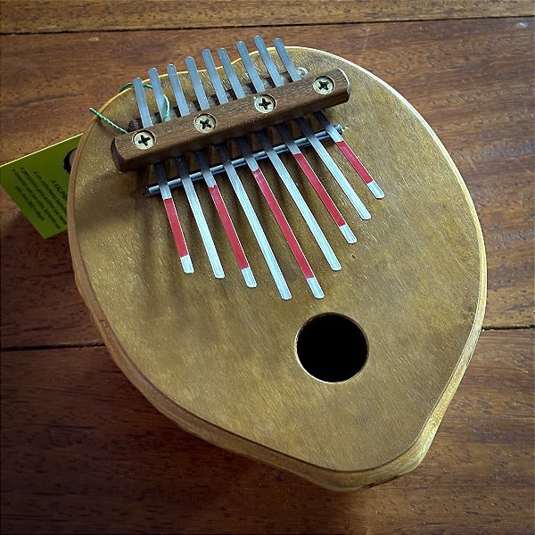 Kalimba Madeira Eletroacústica Diatônica Dó 17 Hastes Paulo Socha