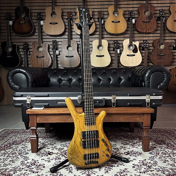 Baixo 5 Cordas Warwick Corvette $$ Double Buck Ash Natural Alemão c/ case - SEMINOVO