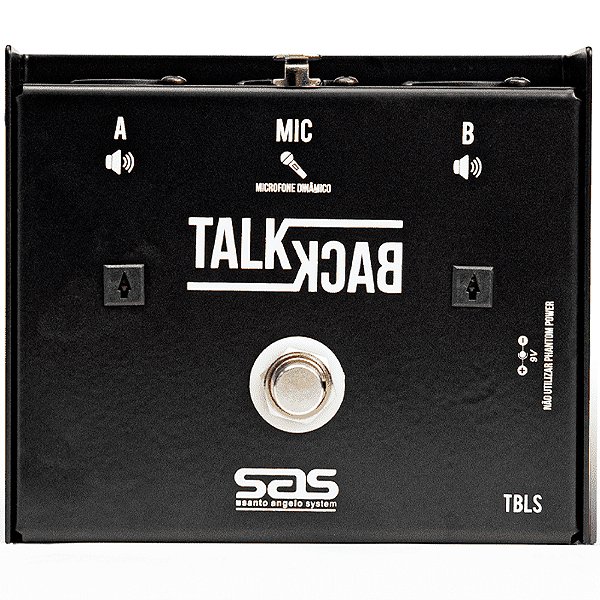Pedal Talk Back Santo Angelo TBLS Com Led sem Trava Preto - SAS