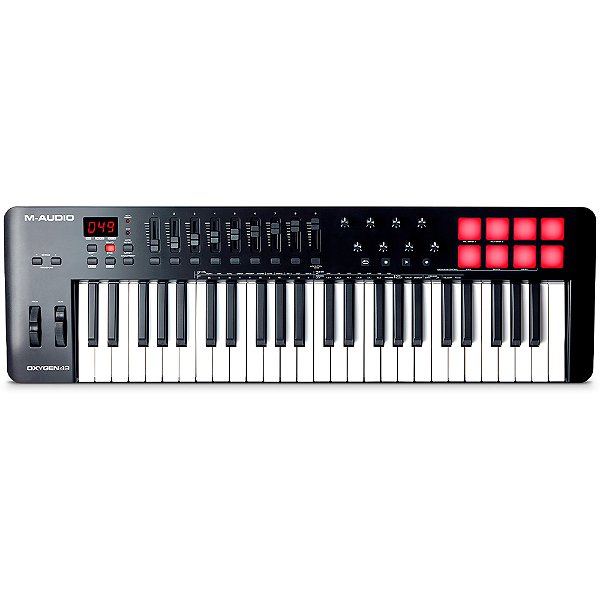 Teclado Controlador M-Audio Oxygen Pro 49 MKV - 49 teclas - 16 pads - 9 faders - 8 knobs - MIDI - USB