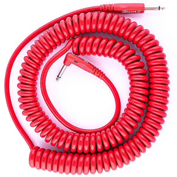 Cabo para Instrumento Mac Cabos Vintage 9,0m Espiral Vermelho - P10 Reto-L