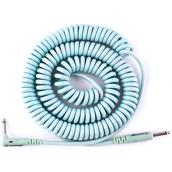 Cabo para Instrumento Mac Cabos Vintage 9,0m Espiral Branco - P10 Reto-L