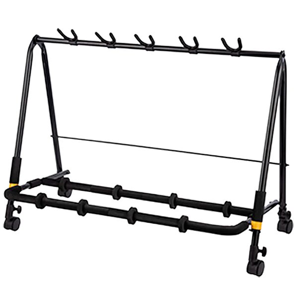 Suporte Hercules GS525B PLUS para Guitarra Baixo Violão - Rack p/ 5 instrumentos c/ rodinhas