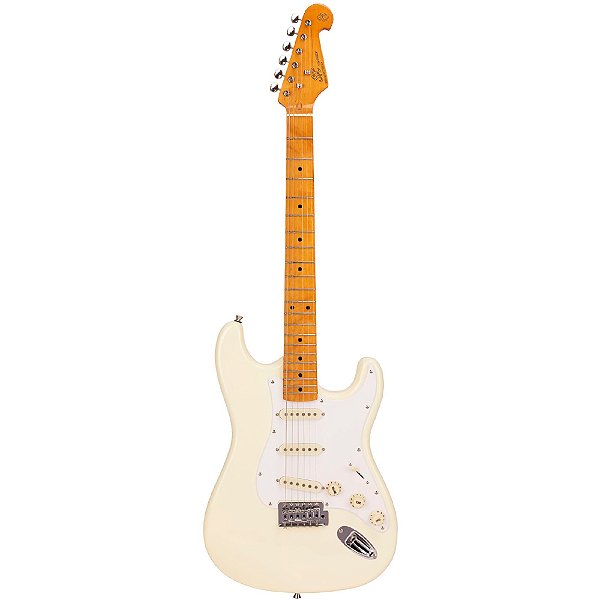 Guitarra SX SST57+ SSS Vintage White Maple c/ Bag