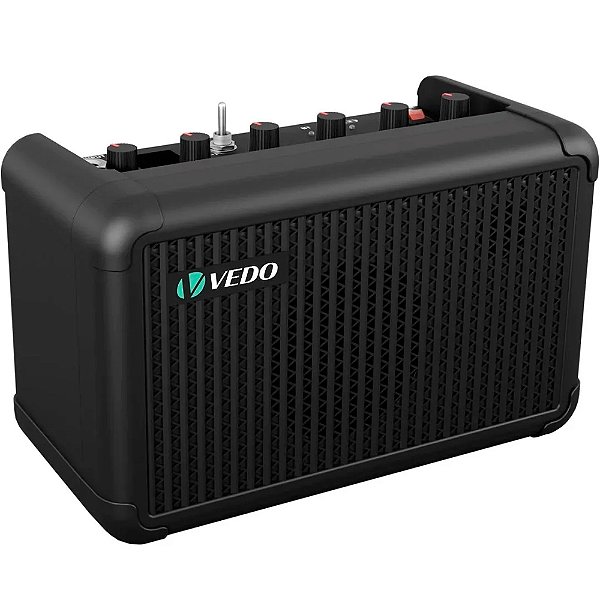 Amplificador Vedo VD15W Mini Amplificador p/ Guitarra Baixo e Violão c/ Efeitos - Bluetooth - Bateria