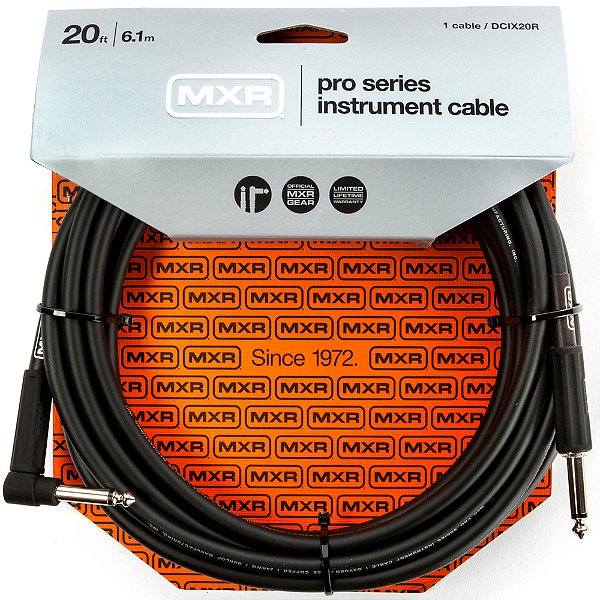 Cabo para Instrumento MXR 6,0m Pro Series DCIX20R - P10-P10 - Reto-L - Preto