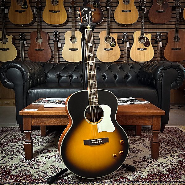 Violão Cort CJ RETRO VSM Jumbo Vintage Sunburst Matte - Fishman - SEMINOVO