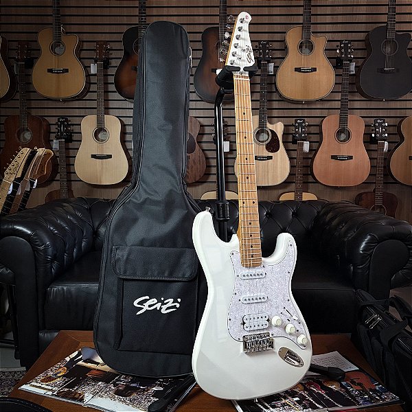 Guitarra Seizi Vintage Budokan Multi Smart Pearl White - c/ Efeitos - c/ Bag