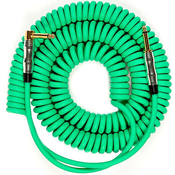 Cabo para Instrumento Seizi Energy Espiral 9m Neon Green - P10 x P10 - Reto-L