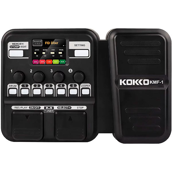 Pedaleira Kokko KMF-1 - Multi-efeitos para Gutiarra c/ pedal de expressão