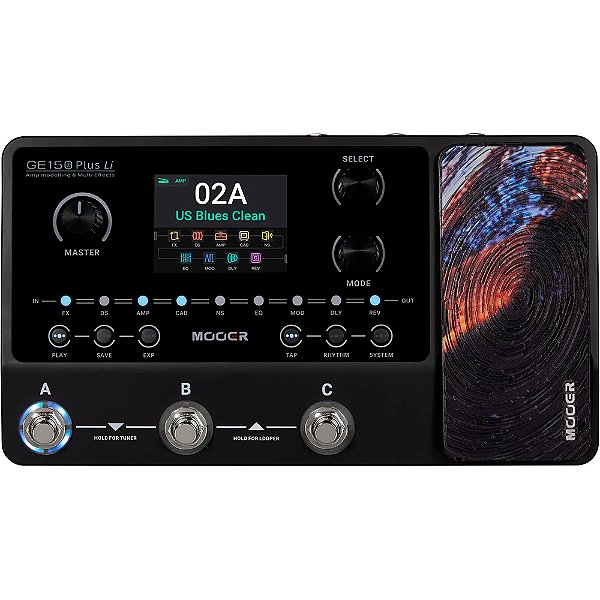 Pedaleira Mooer GE150 PLUS Li - Multi-efeitos para Guitarra - Bateria de Lítio