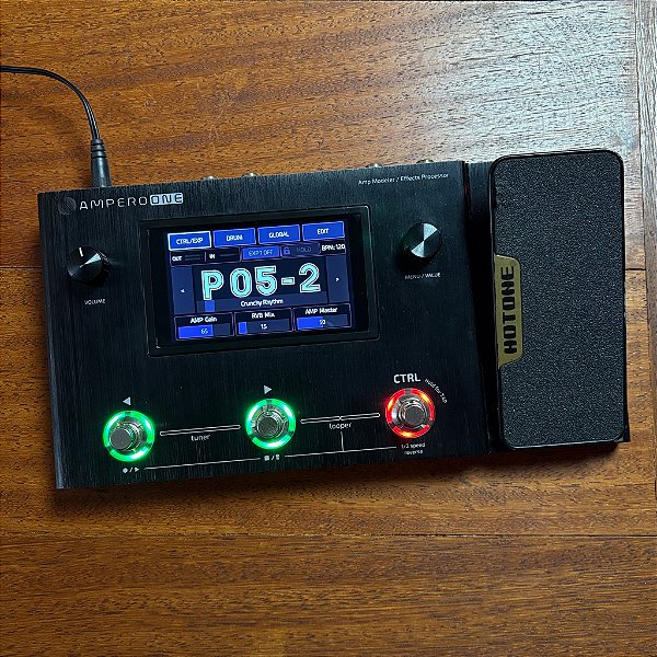 Pedaleira Hotone Ampero One MP-80 Preta - Multi-efeitos para Guitarra e Baixo