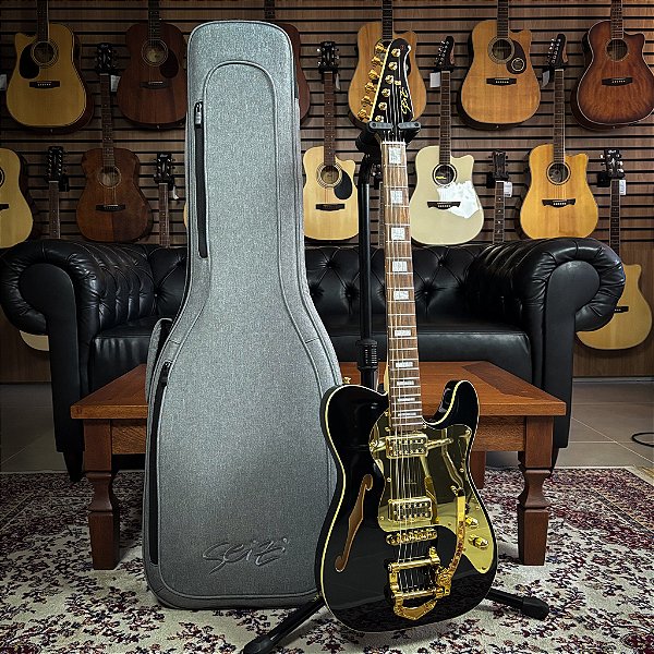 Guitarra Seizi Vintage Origami Black Gold - Juliana Vieira - Bigsby - c/ Bag - SEMINOVA