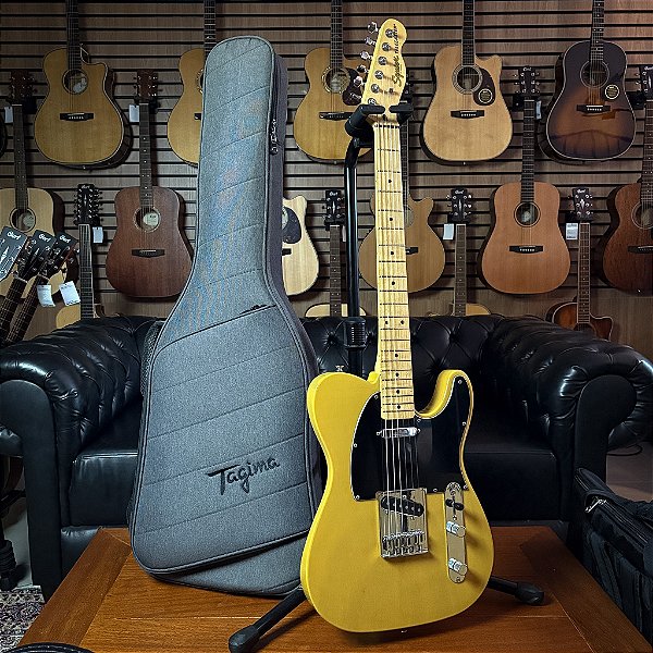 Guitarra Squier Affinity Telecaster Butterscotch c/ Bag Tagima Solid Trip - SEMINOVA