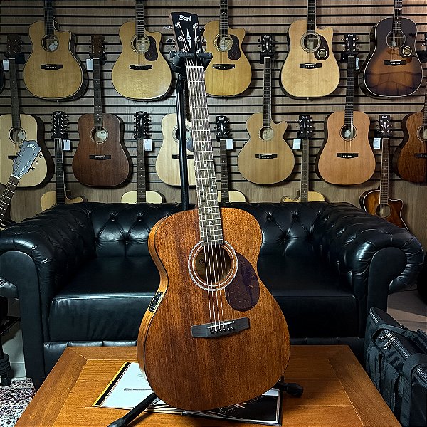 Violão Cort L60MF OP Solid Mahogany Open Pore OM - Fishman - SEMINOVO