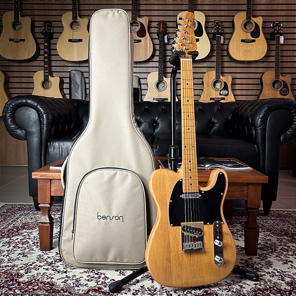 Guitarra Benson Tele Hardy Series 904 Natural - T 904 M NT/BK - c/ bag - SEMINOVA