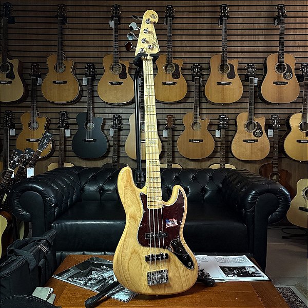 Baixo 4 Cordas SX SJB75 Ash Natural - Escudo Tortoise