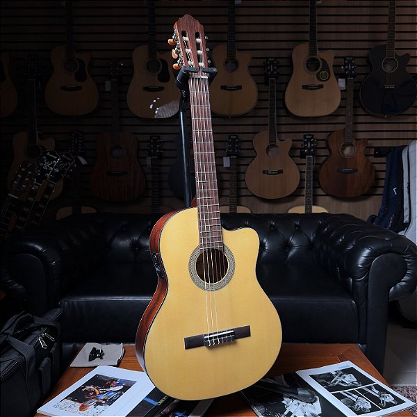 Violão Cort AC120CE OP Nylon Cutaway Open Pore - SEMINOVO