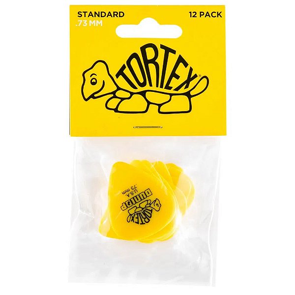 Palheta Dunlop 418P073 Tortex Standard 0.73mm Amarela - 12 unidades