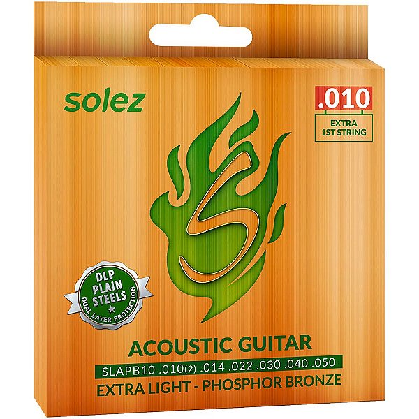 Encordoamento Violão Solez SLAPB10 010-050 Extra Light Phosphor Bronze - 1ª extra