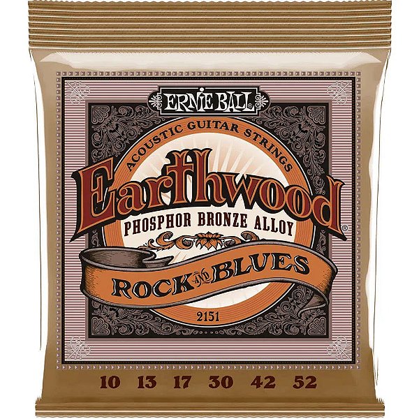 Encordoamento Violão Ernie Ball Earthwood 2151 010-052 - Phosphor Bronze Rock n Blues