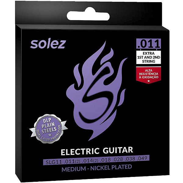 Encordoamento Guitarra Solez SLG11 011-049 Medium - 1ª e 2ª extra