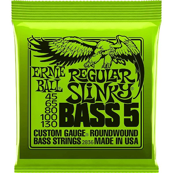Encordoamento Baixo 5 cordas Ernie Ball 2836 045-130 Regular Slinky Bass 5