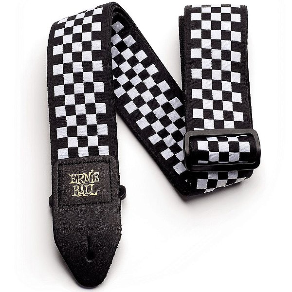 Correia Ernie Ball 4149 Xadrez Preto e Branco Jacquard