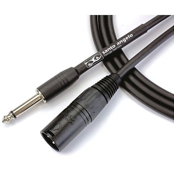Cabo para Microfone Santo Angelo Ninja NM 0,9m P10 x XLR Macho - Preto