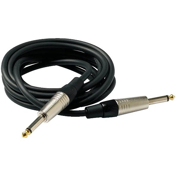 Cabo Rockcable 3,0m Emborrachado P10 x P10 Reto-Reto RCL30203D6