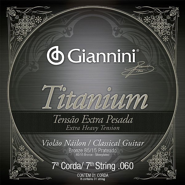 7a Corda Avulsa Violão Nylon Giannini Titanium Tensão Extra Pesada GENWXTA7