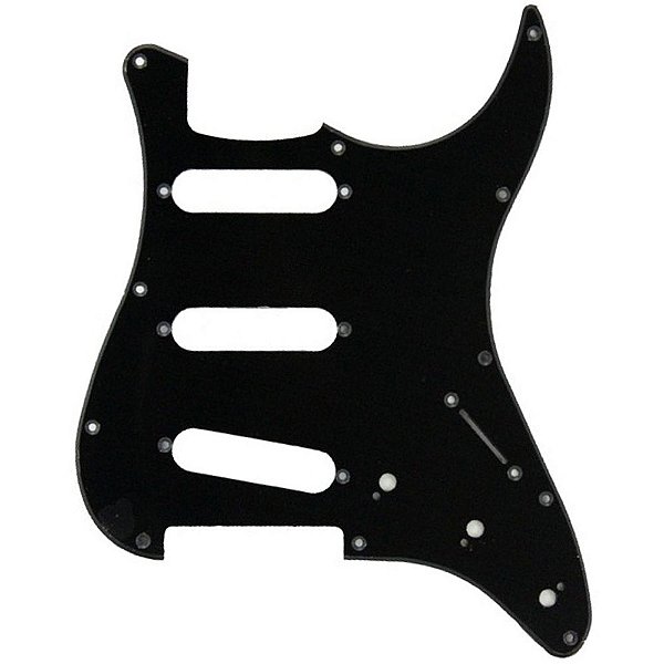 Escudo para Guitarra Strato SSS Preto 1 Camada Dolphin 1726