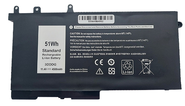 Bateria para notebook DELL 93FTF D4CMT 3DDDG Latitude 5280 5290 11.4V 51Wh - DL5590JW (SKU: 3101)