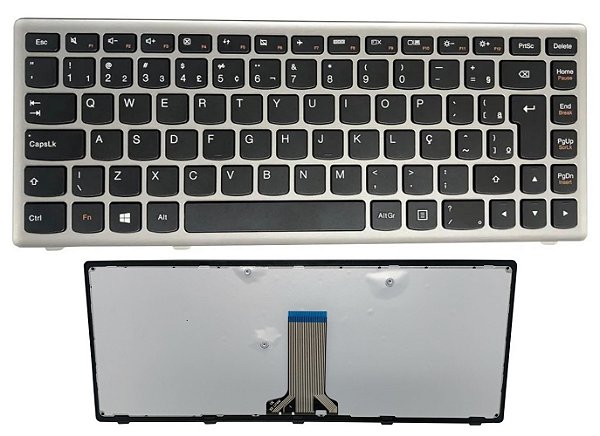 TECLADO LENOVO P400 - Z400 MOLDURA CINZA - SEM RETROILUMINAÇÃO