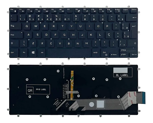 TECLADO PARA NOTEBOOK DELL 14-7460 P69G P87G - PRETO - RETROILUMINADO