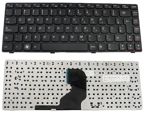 TECLADO PARA NOTEBOOK LENOVO Z450 Z460 BR - MOLDURA PRETA