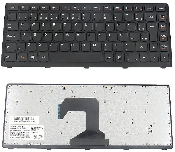 TECLADO PARA NOTEBOOK LENOVO S300 - S400 PRETO BR - NSK-BC6SC